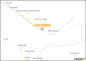 map of Roknābād