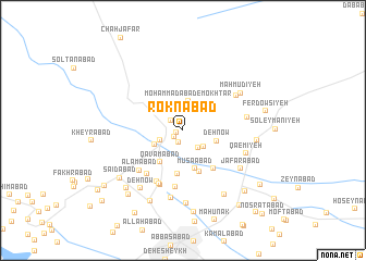 map of Roknābād