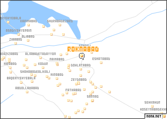 map of Roknābād