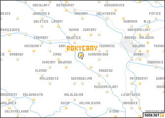 map of Rokycany