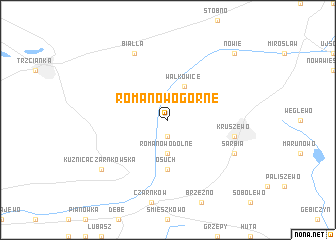 map of Romanowo Górne