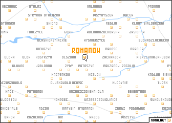 map of Romanów