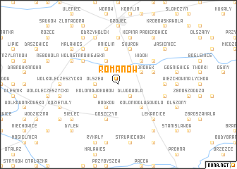 map of Romanów