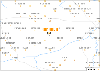 map of Romanów