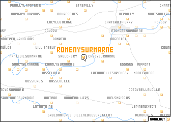 map of Romeny-sur-Marne