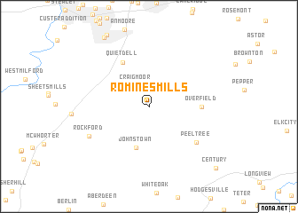 map of Romines Mills