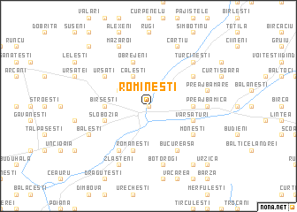 map of Romîneşti