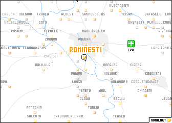 map of Romîneşti