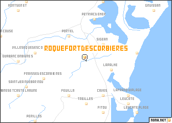 map of Roquefort-des-Corbières