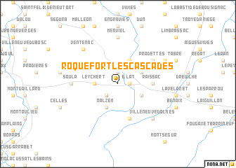 map of Roquefort-les-Cascades