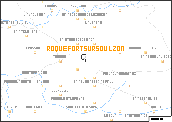 map of Roquefort-sur-Soulzon