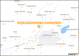 map of Rose Garden Mobile Home Park