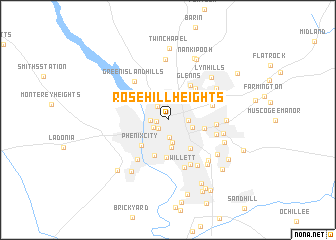 map of Rose Hill Heights