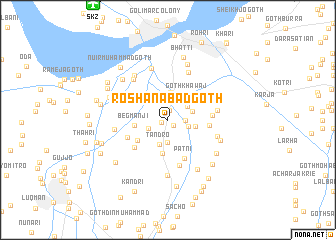 map of Roshanābād Goth