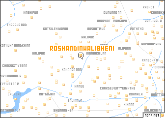 map of Roshan Dīnwāli Bheni