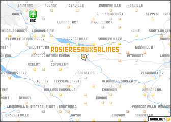 map of Rosières-aux-Salines