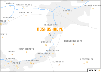 map of Roskoshnoye