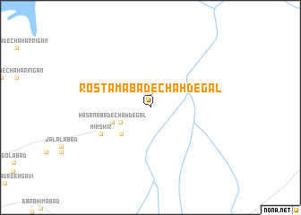 map of Rostamābād-e Chāh Degāl