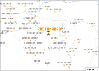 map of Rostamābād