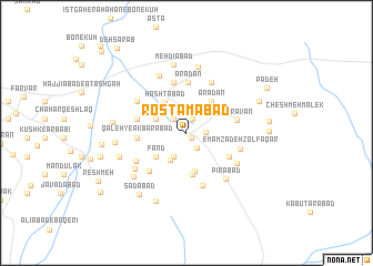 map of Rostamābād