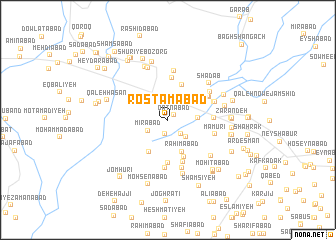 map of Rostamābād