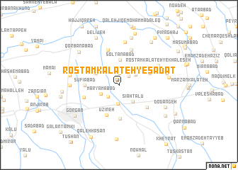 map of Rostam Kalāteh-ye Sādāt