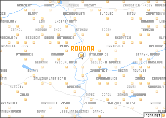 map of Roudná