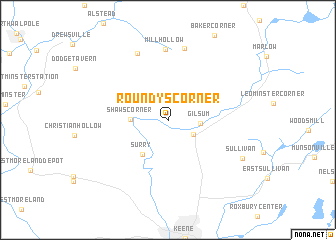 map of Roundys Corner