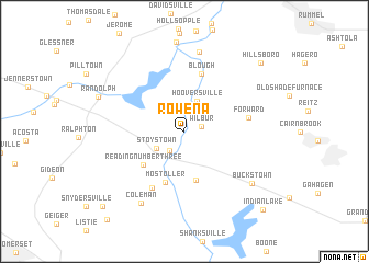 map of Rowena