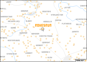 map of Rowes Run