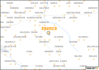 map of Równica