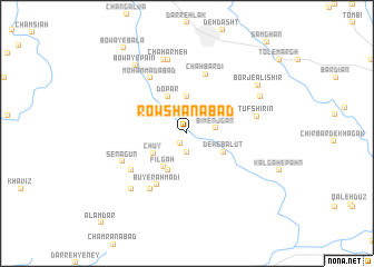 map of Rowshanābād