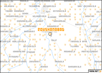 map of Rowshanābād