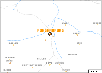 map of Rowshanābād