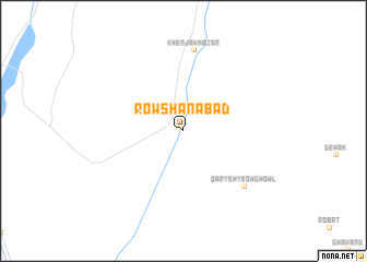 map of Rowshanābād