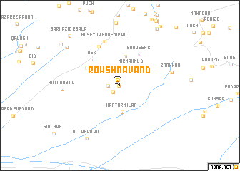 map of Rowshnāvand