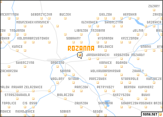 map of Różanna