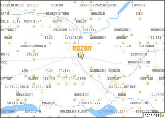 map of Różan