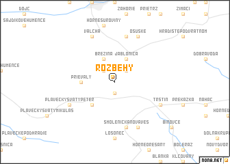 map of Rozbehy