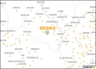 map of Roždace