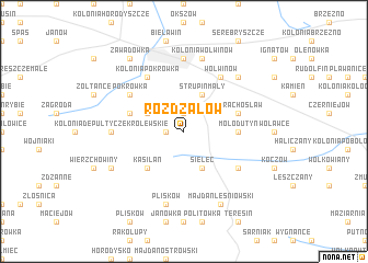 map of Rożdżałów