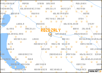 map of Rożdżały