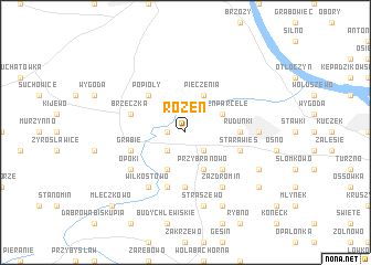 map of Rożen