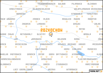 map of Rozkochów