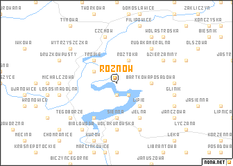 map of Rożnów