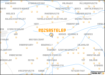 map of Rózsástelep