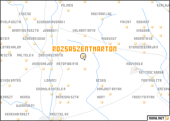 map of Rózsaszentmárton