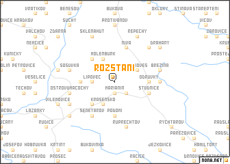 map of Rozstání