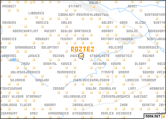 map of Roztěž