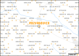 map of Rozvadovice